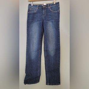 Xhilaration Dark Wash Straight Leg Denim Jeans Girls 14